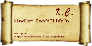 Kindler Cecílián névjegykártya